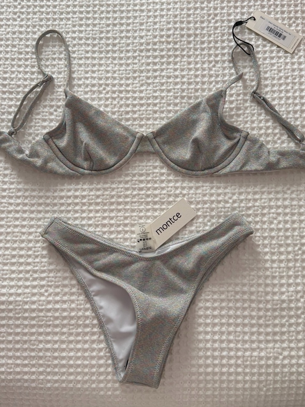 Montce Iridescent Silver Underwire Bikini Set